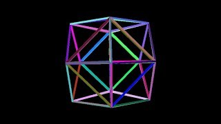 24cellmulticolor Rotation in fourdimensional space 4D Fourth dimension Hyperspace [upl. by Cadel]