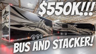 Prevost H3 45 Featherlite Coach and Stacker Trailer tour and test drive For Sale in Arizona [upl. by Alehc]