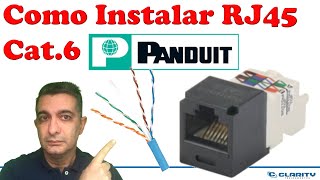 Montando uma tomada modular jack RJ45 categoria 6 da Panduit [upl. by Eendyc]