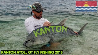 Giant Trevally Fly Fishing at Kanton Atoll [upl. by Silra26]