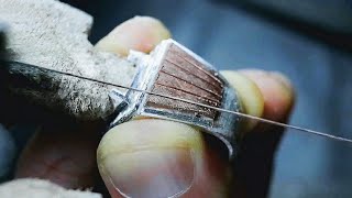 making mens ring with simple tool  making silver ring for men [upl. by Bord]