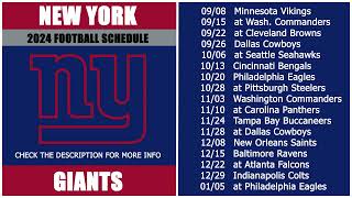 2024 New York Giants Football Schedule [upl. by Photima]