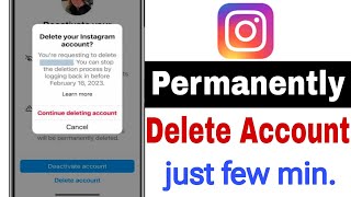 Instagram Account Delete Kaise Kare Permanently  How To Delete Instagram Account Permanently 2024 [upl. by Ecital]