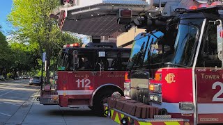 🔥 FIRE 🔥 chicago fire department engine 112 Tower ladder 21 responding [upl. by Andreas]