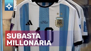 ¡Las camisetas de Messi en el Mundial de Qatar 2022 se subastan en Estados Unidos [upl. by Tongue]