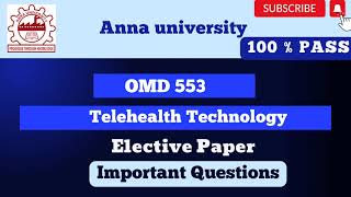 OMD 553  Telehealth Technology Important question ✔️👍  Be Prepare for the Exam [upl. by Berkie]