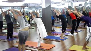 Power Yoga Basic Surya Namaskar by Master Akshar and APY group [upl. by Gardol]