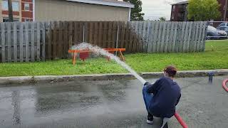 Demonstration of a Fire Hose at the SJRFD Fire Prevention open house [upl. by Cherice]