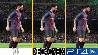 PES 2019  PC VS Xbox One X VS PS4 Pro  Graphics Comparison [upl. by Kared3]