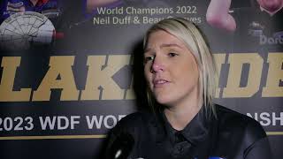 Kirsty Hutchinson Vs Wendy Harper  POST MATCH INTERVIEW Lakeside2023 [upl. by Oicapot]