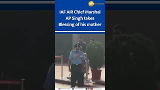 IAF AIR Chief Marshal AP Singh takes Blessing of his mother [upl. by Chaffee]