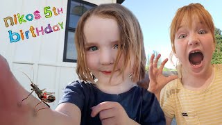 PET BUGS for NiKOs 5th BiRTHDAY Baby Stick Bug Pets and a fun Minecraft in real life bday party [upl. by Nikolaus698]