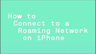 How to connect to a roaming network on iPhone  48  Changing up mobile [upl. by Neelhtak]