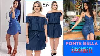 VESTIDOS DE MEZCLILLA PARA TODA OCASIÓNMODAYTENDECIA2019denim dresses MODAYTENDENCIAS2019 [upl. by Ancier148]