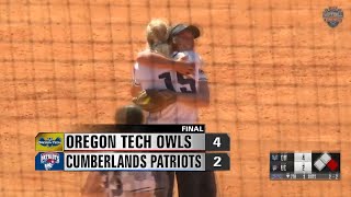 NAIA World Series OIT Softball beats Cumberlands 42 to keep season alive [upl. by Booth173]