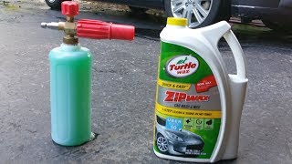 Turtlewax Zip Wax Car Wash and Wax Reviewfoam cannon [upl. by Portugal]