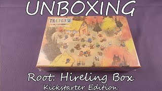 Unboxing Board Game Root Expansion Hireling Box [upl. by Enotna]