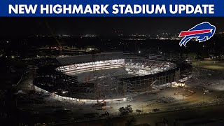 New Highmark Stadium Nighttime Drone Construction Update  Buffalo Bills [upl. by Esille262]