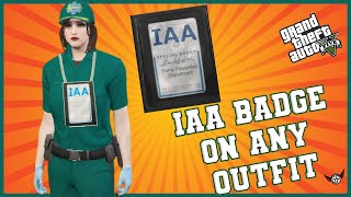 HOW TO GET THE IAA BADGE ON ANY OUTFIT  GTA5 ONLINE  PATCH 169 [upl. by Darrick]