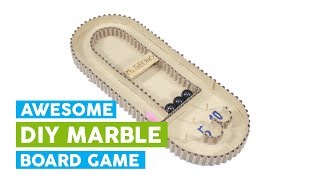 How to make Cardboard Games at Home Easy  Awesome DIY Marble Board Game [upl. by Oijimer]