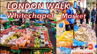 🇬🇧 London Whitechapel Market walking tour 2024 Freezing Day in East London [upl. by Neih]