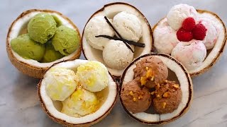 5 NEW Ice Cream Flavors  DairyFree Coconut Recipe Homemade Ice Cream No Machine [upl. by Teodoor]