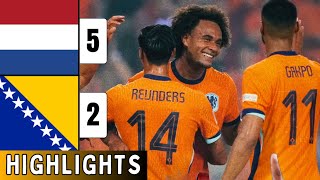 Netherlands vs Bosnia and Herzegovina 52 EXTENDED HIGHLIGHTS  Nations League  Zirkzee Debut Goal [upl. by Jasmin]