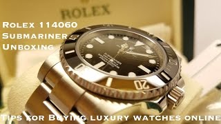 Rolex Submariner 114060 UNBOXING amp Tips For Buying Luxury Watches Online [upl. by Llerrehs523]