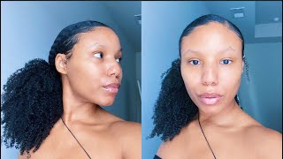 Sleek Low Ponytail On Stretched Curls  Type 4 Natural Hair [upl. by Nevar751]