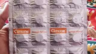 Ascorbic Acid Vitamin C and Zinc Chewable Tablets  Cimune [upl. by Ayala]