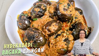 Hyderabadi Bagara Baingan  Baby Eggplant Curry  Recipe for Baby Eggplant Curry [upl. by Lan306]