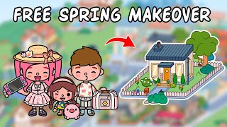 Free Spring and Pink Inspired Makeover 💖🌸 Toca Boca House Ideas  Toca Life Story 😍 [upl. by Yenor97]