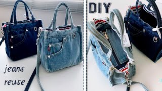 FANTASTIC IDEA Bag Making from Cloth Denim Bag Design DIY [upl. by Eugenides]