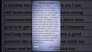 Self Introduction in English  introduce Yourself in English  shorts trending [upl. by Aldwin144]