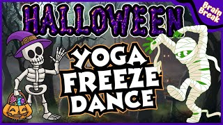 Halloween Yoga  Yoga for Kids  Brain Break  Halloween Brain Break  Freeze Dance [upl. by Neukam]