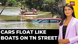 Cyclone Michaung Wall Collapse Kills 2 In Chennai  Cars Float Like Boats In Chennai Streets [upl. by Arukas108]