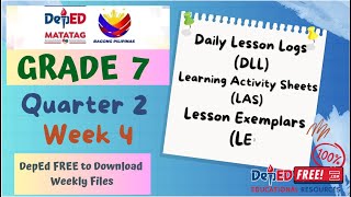 DepEd FREE FILES  Grade 7 Quarter 2 Week 4 Files DLL LE LAS [upl. by Athena423]