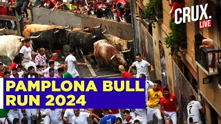 Running Of The Bulls  Spains Famous Annual Event In Pamplona Draws Thousands  San Fermin Festival [upl. by Selestina]