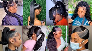 New amp Latest  Sleek Ponytail Hairstyles For Black Women 2023  Cute [upl. by Enohpets]