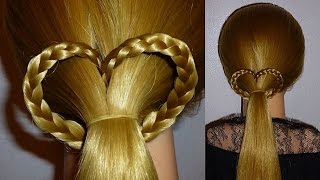 Herz Zopf Frisur für mittellange Haare flechten für jeden Anlass Heart Braid Tutorial Peinados [upl. by Maude]