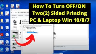 How To Change or Disable 2 Side Default Printing Option on Windows 108 amp LaptopPC [upl. by Dorn]