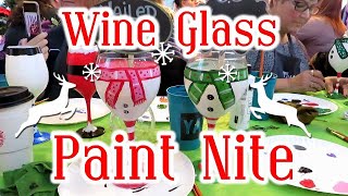 Wine Glass Paint Night  Fun craft ideas [upl. by Galina252]