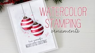 Watercolor Stamping Christmas Ornaments [upl. by Kiri]