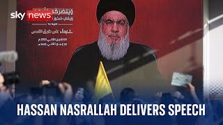 Chief of Hezbollah Hassan Nasrallah delivers speech on IsraelHamas conflict [upl. by Deland886]