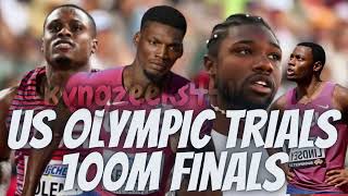 Mens 100M Finals  USA Track and Field Olympic Team Trials 2024 [upl. by Sirahs]