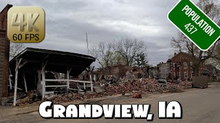 Driving Around Small Village Grandview IA in 4k Video [upl. by Adnohsat]