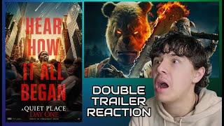 DOUBLE TRAILER REACTION  A Quiet Place Day 1 amp Winnie The Pooh Blood amp Honey 2 2024 Teaser 67 [upl. by Nyleek]