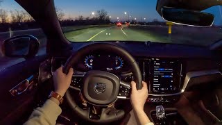 2023 Volvo S60 Recharge Ultimate  POV Night Drive Binaural Audio [upl. by Dale]