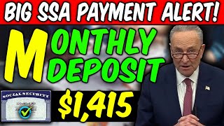 SSA Update 1415 Deposit for Eligible Social Security SSI and SSDI Recipients Next Month [upl. by Bensen296]