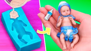 11 DIY Baby Doll Hacks and Crafts  Miniature Baby Crib and More [upl. by Maffei]